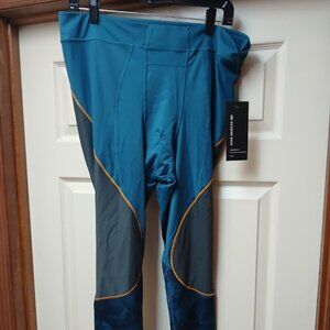 Second Skin Quatroflx Compression Lycra Mens Pants Size 2XL Blue Gray NWT